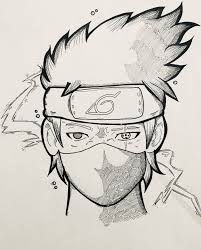 Di gaiden pada masa lalu kakashi, kakashi berlatih dengan ayah naruto selama perang ninja ketiga dan memperoleh mata sharingan dari salah satu rekan tim, obito uchiha. Drawing Kakashi Sketch Naruto Drawing Easy