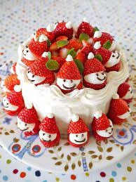 1) preheat your oven to 350 degrees, spray a 9 inch cake pan with non stick cooking spray and lay the bottom with parchment paper and set aside. Christmas Cake Love The Strawberry Santa S The Decoration Would Have To Be Eaten Very Quickly Christmas Strawberry Santa Cake Christmas Cake Decorations