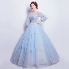 Ad Ebay Vintage Light Blue Wedding Dresses Elegant Ball Gown Long Sleeves Bridal Dresses Light Blue Wedding Dress Bridal Dresses Vintage Elegant Ball Gowns