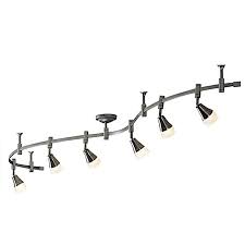 Allen Roth Sloan 6 Light 96 In Brushed Nickel Dimmable Led Flexible Track Light With Frosted White Glass In The Flexible Track Lighting Kits Department At Lowes Com