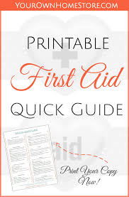 A Free Printable First Aid Guide First Aid For Kids First Aid Tips First Aid