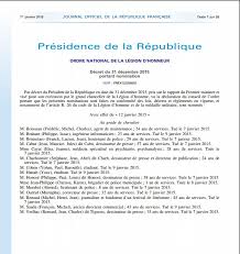 C'est ça la légion d'honneur, le terme exact; Attentats Victimes Et Heros Decores De La Legion D Honneur