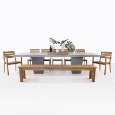 Teakcraft teak folding arm chair, 2 piece set, fully assembled, wooden outdoor chair or indoor, wood lounge chair, patio dining chairs, themillenim 4.3 out of 5 stars 63 $379.99 $ 379. Concrete Dining Table With Teak Bench And Chairs Teak Warehouse