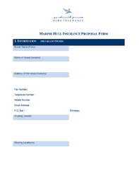 Easturia vacation club (evc) resort listing: Fillable Online Marine Hull Proposal Form Doc Fax Email Print Pdffiller