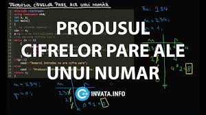 Codul afisat mai jos, parcurge si insumeaza pe rand cifrele lui n folosind o variabila s pe care in final o afiseaza. Produsul Cifrelor Pare Ale Unui Numar C Youtube