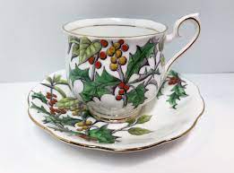 Christmas Teacups Royal Albert Tea Cup And Saucer Holly Etsy Royal Albert Tea Cup Tea Cups Holiday Cups