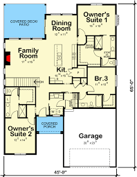 Plan 42641db Prairie Style Ranch House Plan With Two Master Suites In 2020 Basement House Plans House Plans Master Suite Floor Plan