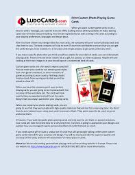 Makeplayingcards.com is a constantly evolving professional playing cards and game cards company since 1982, and has become one of the leading playing cards and games manufacturer of the world. Print Custom Photo Playing Game Cards