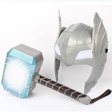 Gyermek Cosplay The Avengers Thor sisak maszk kalapács quake modell játék  jelmez party ajándék ajándék | Wish