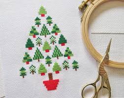 Links preceded by a plus sign (+) require free registration (to that particular site, not to cross stitch pattern central) before viewing. Christmas Tree Cross Stitch Pattern Modern Christmas Cross Etsy