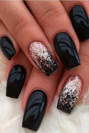 Matte Black And Red Glitter Nails 60 Trendy Matte Black Nails Designs Inspirations For Ladies Black Nail Designs Black Nails With Glitter Nail Design Inspiration