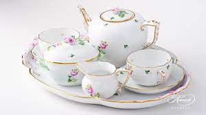 Tea Set For Two Person Vienna Rose Viennese Rose Gold Herend Experts Fine China Tea Set Tea Set Porcelain Tea Set