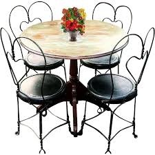 Vintage Early 1900 S Bistro Set French Country Cafe Terrace Pub General Store Patio Parlor Dining Wood Tab Parlor Table Mid Century Dining Chairs Cottage Table
