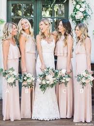 Fashion Elegant Sheath Peach Chiffon Long Bridesmaid Dresses Under 100 Simple Bridesmaid Dresses Bd0731001 Blush Pink Bridesmaid Dresses Peach Bridesmaid Dresses Light Pink Bridesmaid Dresses
