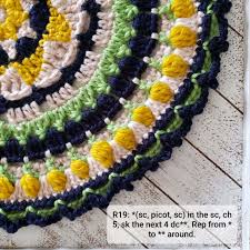 Foundation single crochet ch : September Mandala Pattern Oombawka Design Crochet