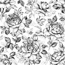 Affordable and search from millions of royalty free images, photos and vectors. Seamless Pattern With Hand Drawn Rose Flowers And Leaves Pencil Stock Photo Picture And Royalty Free Image Image 129338977