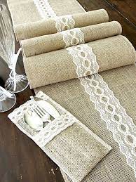 Rustic Chic Burlap Table Runner Wedding Table With Vintage Etsy Burlap Lace Table Runners Wedding Burlap Table Runners