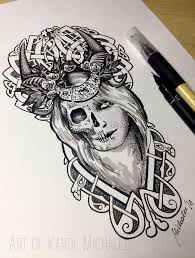 Goddess Hel Ink Drawing By Me Album On Imgur Norse Mythology Tattoo Mythology Tattoos Norse Goddess