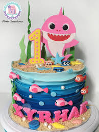 2nd Birthday Baby Shark Cake Topper Baby Shark Fondant Cake Shark Themed Birthday Party Shark Theme Birthday Shark Cake