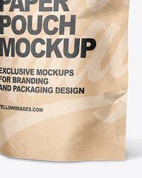 Download Kraft Paper Stand Up Pouch Mockup In Pouch Mockups On Yellow Images Object Mockups PSD Mockup Templates