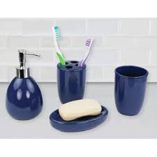 Make it a priority to update your bathroom decor with accessories, furniture and storage. Navy Blue Bath Accessories Wayfair
