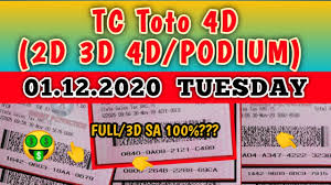 Toto 4d Special Draw 01 12 2020 Selasa Youtube