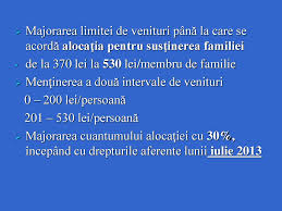 Beneficiază de alocaţia pentru sustinerea familiei conform legii 277/2010, familiile formate din soţ, soţie şi copiii de până la 18 ani, aflaţi în întreţinerea acestora, şi dacă familia realizează venituri nete lunare pe membru de familie de până la 530 ron. Ministerul Afacerilor Interne Institutia Prefectului Judetul Cluj Ppt Descargar