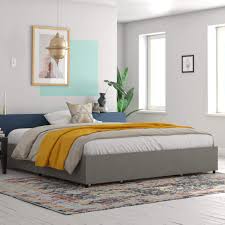The size of the drawers are amazing and very spacious. Realrooms Alden Platform Bed With Storage Drawers King Size Frame Gray Linen Buy Online In Angola At Angola Desertcart Com Productid 134485322