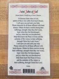 St John Of God Patron Saint Of Suffering Heart Disease Laminate Hol Little Flower Gifts Online