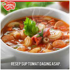 Tomato Soup With Smokedbeef Sup Tomat Resep Sup Ayam Daging Asap