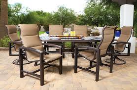 Lakeside Padded Sling 7 Piece Aluminum Dining Set From Tropitone Outdoor Furniture Style Aluminum Patio Furniture Pool Deck Furniture