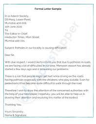 Formal Letter How To Write A Formal Letter Template Samples Examples A Plus Topper