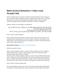 Senin, 19 april 2021 17:23. Doc Materi Kultum Ramadhan 3 Obat Untuk Penyakit Hati Andi Yunus Academia Edu