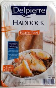 To give you an idea, standard serving size of. Haddock Eglefin Fume Delpierre 150g