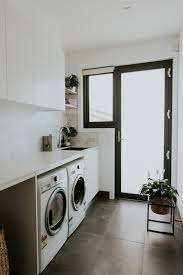 Gorgeous Luxury Laundry With Marble Brick Splashback Large Format Grey Floor Tiles And Loads Small Laundry Room Organization Laundry Room Design Laundry Room