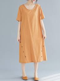 Vintage Denim Loose Elastic Waist Bloomers Pants Cotton Long Dress Linen Dresses Cotton Linen Dresses