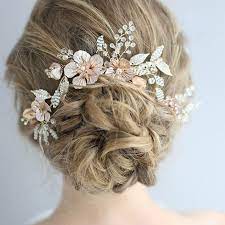 Gold Flower Hairpiece Gold Flower Pins Crystal Flower Etsy Bride Hair Accessories Hair Pieces Wedding Hair Accessories