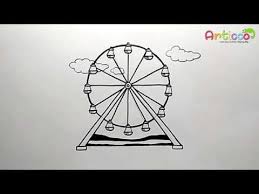 611x306 cartoon drawing architecture ferris wheel, cartoon, watercolor. How To Draw Ferris Wheel Step By Step Youtube