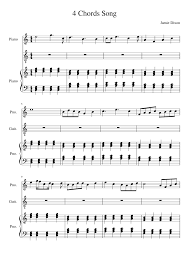 Today you're going to learn 4 simple chords you can use to play hundreds of famous songs on piano and at the same time work on your improv skills. 4 Chords Song By Jamie Sheet Music For Piano Piano Duo Musescore Com