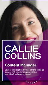 Callie Collins is our content manager. She would much rather be writing  behind the scenes but we're glad to showcase her skills in a bold way  today. Callie proofs our copy, writes