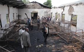 Image result for Picture of a school domintary consumed by fire