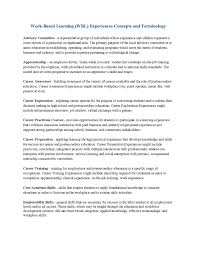 Work Based Learning Wbl Experiences Concepts And Terminology Learning Student Learning Student