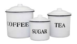 Shop for farmhouse kitchen canisters online at target. Farmhouse Enamel Canister Set Coffee Tea Sugar White Metal Kitchen Food Storage Containers Buy Online In Bahamas At Bahamas Desertcart Com Productid 103025775