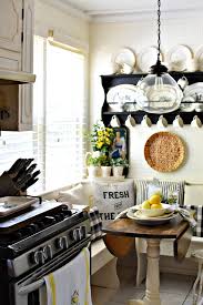 Black And White Farmhouse Kitchen Decor Tour A 1921 Historic Kentucky Home Decorated For Summer In French Country Farmhouse Style With Touches Of Blue French Kitchen Decor French Country Kitchen Kitchen Decor