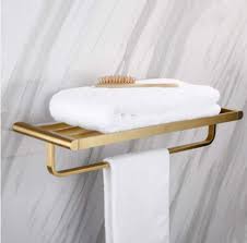 Buy unbranded bathroom towel racks and get the best deals at the lowest prices on ebay! Vesla Home Modren Sus 304 Stainless Steel Gold Bathroom Towel Rack 23 26 Inch Gold Towel Shelf With Towel Bar Buy Online In Aruba At Aruba Desertcart Com Productid 184126472