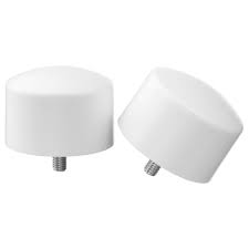Double rod sets have ball finials on front rod, end caps on back rod. Raffig White Finials 1 Pair Ikea