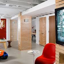 Pin By Tara Stulce On Home And Misc Modern Basement Basement Design Basement Ceiling