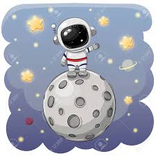 Category includes a wide variety of backgrounds such as nebula, moon, planets, sun, planets collide, earth, planets form, saturn, black hole, neptune and bending space. Cute Cartoon Astronaut On The Moon On A Space Background Royalty Free Cliparts Vectors And Stock Illustration Image 129268090