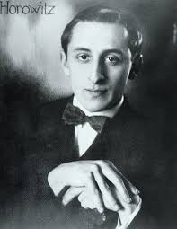 Vladimir Horowitz at piano at his home.