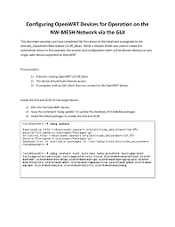 Opkg update opkg install <package>. Nw Mesh Gui Config 2 Manualzz